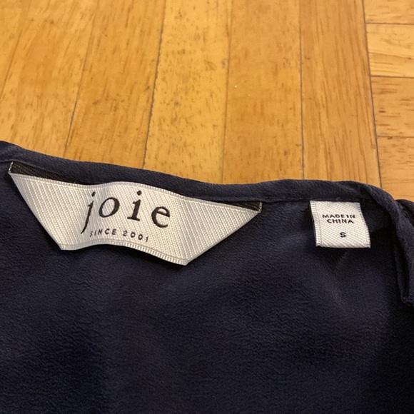 Joie Navy Blouse with Flare Ruffle Cuffs Small - Picture 9 of 9